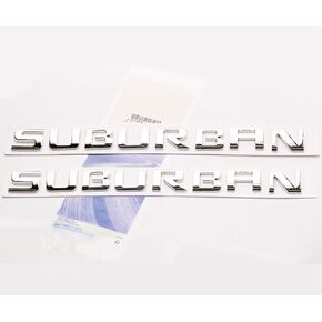 Yoaoo 2Pack OEM Chrome Suburban Nameplate Emblems Letter Badge Compatible with Suburban Glossy Shiny