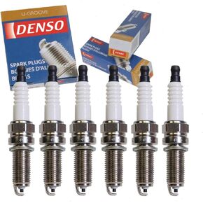 6 pc DENSO Standard U-Groove Spark Plugs compatible with Dodge Grand Caravan 3.6L V6 2015-2016