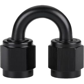 6AN Female to 6AN Female Flare 180 Degree Swivel Coupler Fitting Union Adapter Aluminum Black