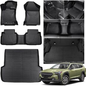 for Subaru Outback Floor Mats 2025 2024 2023 2022 2021 2020, for Subaru Legacy All Weather Cargo Liners Trunk Mat 2020-2025, Full Set Car Rubber Carpet Interior Accessories