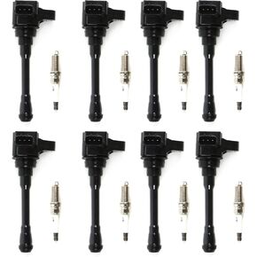 FD506 Ignition Coil Pack Iridium Spark Plugs Set of 8 Fits For Ford Jaguar Lincoln Thunderbird S-Type LS 1999 2000 2001 2002 2003 2004 2005 2006 3.9L 4.0L V8 Replacement for C1234 DG515