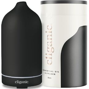 Cliganic Ceramic Diffuser (White), 100ml Ultrasonic for Essential Oils Aromatherapy, Home & Office