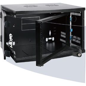 6U Wall Mount Cabinet, 17.7in Depth Network Cabinet with Swing Out Side Panel&Arc-Shaped Glass Door, Server Cabinet Fit 18.3in Wide IT/AV/Audio/Server Equipment, 132lbs(59kg)