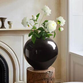 White Terracotta Vase, White Large Floor Pottery Textured Vase, Rustic Vase for Home Decor, Larege Oversized Vases for Centerpieces, Floor Vase for Pampas Grass