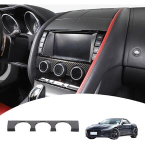 ABS Car Central Control Volume Mode Button Frame for Jaguar F-Type 2013-2024 Air Conditioning Frame Panel Cover Trim Interior Accessories (Carbon Fiber)