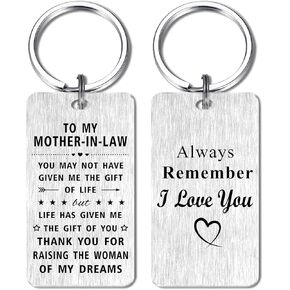 Jzxwan Mother In Law Valentines Day Keychain from Daughter Son In Law, Best Mother-in-Law Xmas Birthday Key Chain