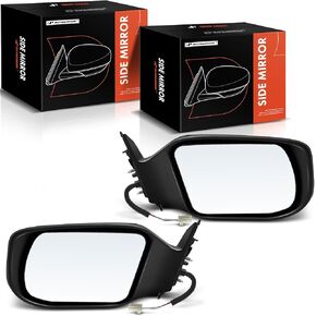 A-Premium Pair (2) Driver and Passenger Side Power Door Mirror - Compatible with Nissan Altima 2013-2018 - Non-Heated Manual Folding Black Outside Rear View Mirror - Replace# 963013TH0A