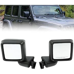 KUAFU Mirror Compatible with 2018-2024 Jeep Wrangler & Jeep Gladiator Replacement for 82215138 Exterior Rearview Mirrors Kit Driver&Passenger Side