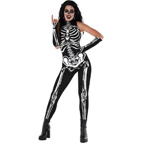 Morph - Sleeveless Skeleton Costume Women - Womens Skeleton Costume Bodysuit - Halloween Skeleton Costume Women Skeleton
