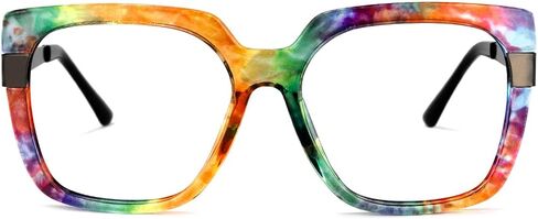 Zeelool Floral Oversized Thick Square Blue Light Blocking Glasses for Women 100% UV400 Protection Reeves ZOP02129 in Saudi Arabia