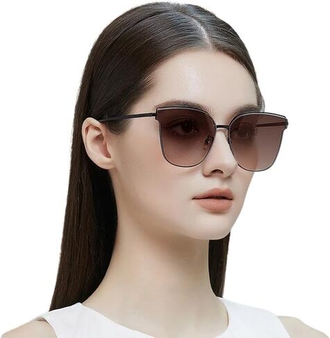 Trendy Cateye Aviator Gradient Sunglasses For Women Men Vintage Metal Sun Glasses in Kuwait