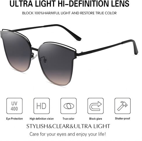 Trendy Cateye Aviator Gradient Sunglasses For Women Men Vintage Metal Sun Glasses in Kuwait