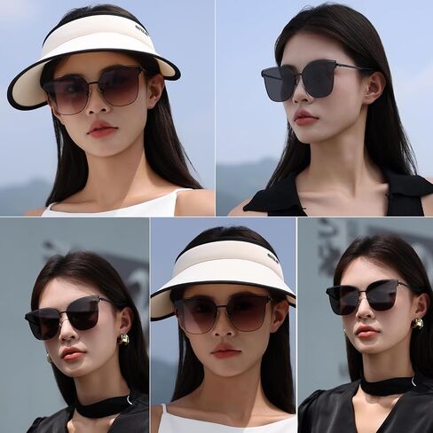 Trendy Cateye Aviator Gradient Sunglasses For Women Men Vintage Metal Sun Glasses in Kuwait