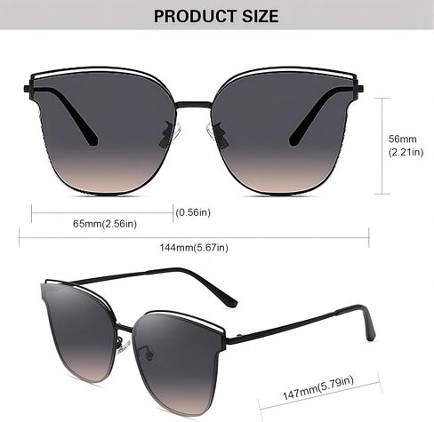 Trendy Cateye Aviator Gradient Sunglasses For Women Men Vintage Metal Sun Glasses in Kuwait