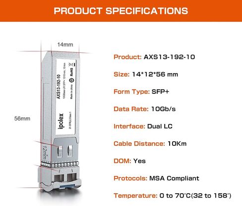 جهاز إرسال واستقبال أحادي الوضع 40 جيجابت QSFP+ LC، وحدة 40GBASE-LR4 لـ Cisco QSFP-40G-LR4، Ubiquiti، D-Link، Supermicro، Netgear، TP-Link (1310nm، SMF، 10km) in Kuwait