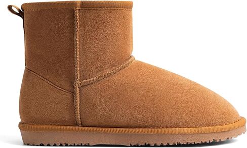 MUSSHOE Winter Boots for Women Classic Snow Boots Comfortable Cow Suede Leather Slip on Booties Fur Lined Warm Boots Waterproof in Kuwait