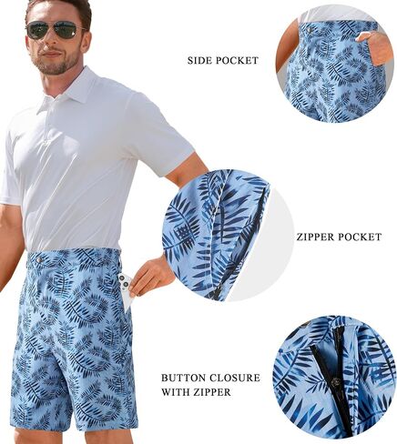 APTRO Men's Casual Golf Shorts Summer Beach Shorts with 5 Pockets 7 Inch Quick Dry Floral Athletic Shorts in Saudi Arabia