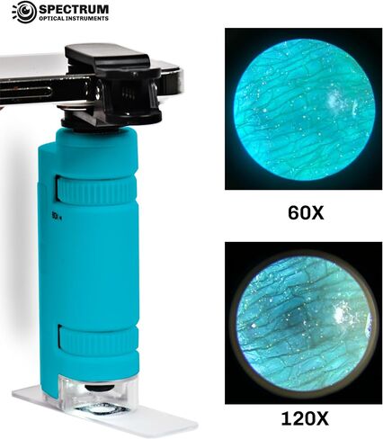 Pocket Microscope for Kids,60X - 120X Portable Microscope for Kids, Handheld Microscope with 8 Spicemen Slides, Kids Microscope for Students, Purple Microscope in Saudi Arabia