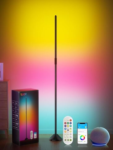 TJOY 2 pack Led Corner Floor Lamp, Smart RGB Floor Lamp with APP&Remote, 16 Million Colors Changing, Music sync, Modern corner led light for Bedroom Living Room and Gaming Room, Timing&Schedule in Saudi Arabia