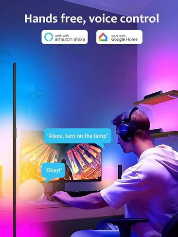 TJOY 2 pack Led Corner Floor Lamp, Smart RGB Floor Lamp with APP&Remote, 16 Million Colors Changing, Music sync, Modern corner led light for Bedroom Living Room and Gaming Room, Timing&Schedule in Saudi Arabia