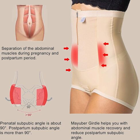MOVWIN Postpartum Belly Wrap C Section Panties Belly Band Abdominal Compression Corset Girdle Shorts with Zipper in Kuwait
