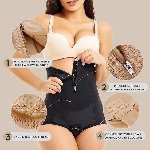 MOVWIN Postpartum Belly Wrap C Section Panties Belly Band Abdominal Compression Corset Girdle Shorts with Zipper in Kuwait