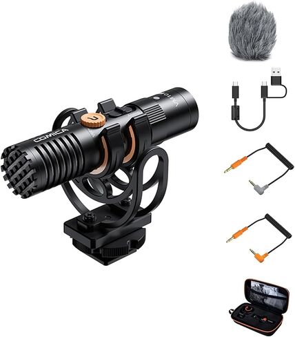 comica VM10 PRO Video Microphone - Super Cardioid Pattern, Professional Shock-Mount, Dual-Mode USB Shotgun Microphone for Camera, Smartphone, Tablet, DSLR Camcorder in Saudi Arabia