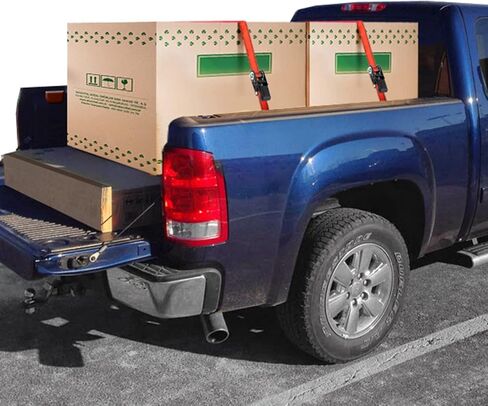 CargoLoc Premium Cam Buckle Tie Downs - 2 Pk - 12 Ft - 300 Lbs Load Cap - 900 Lbs Break Strength - Cargo Straps for Moving Appliances, Lawn Equipment, Motorcycles, etc. - ORANGE in Kuwait