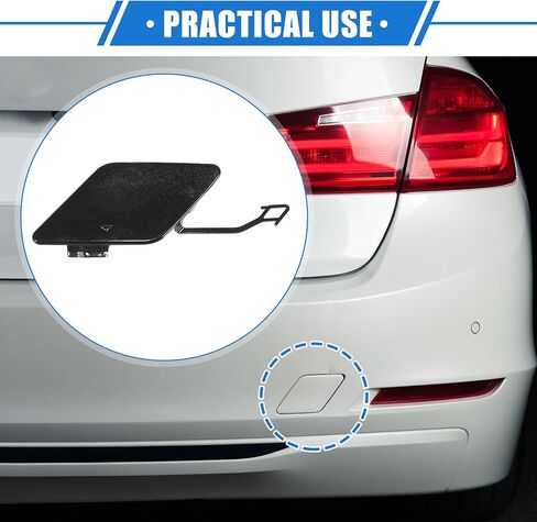 غطاء غطاء فتحة العين لخطاف سحب السيارة متوافق مع BMW 3 Series 335i 328i Base Sedan 2012-2015، مصد خلفي أسود بلاستيكي متين in Saudi Arabia