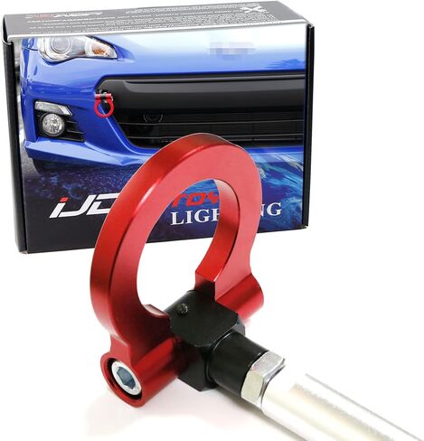 iJDMTOY متوافق مع Subaru BRZ Impreza WRX STi، Scion FR-S Toyota 8، حلقة خطاف سحب أمامية من الألومنيوم خفيفة الوزن باللون الأحمر in Saudi Arabia