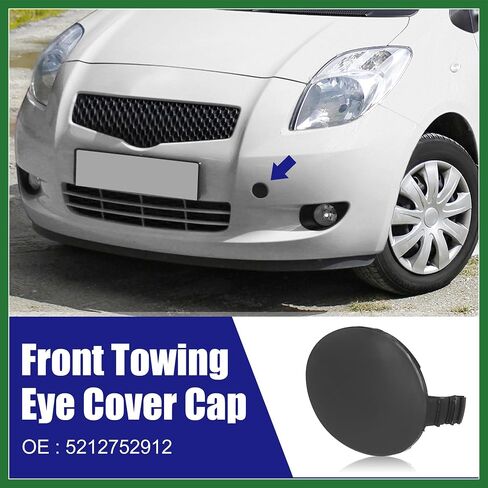 Motoforti Black Front Right Bumper Tow Hook Towing Eye Cover Cap Replacement 52127-52909 for Toyota Yaris 2006-2008 Long-Lasting in Saudi Arabia
