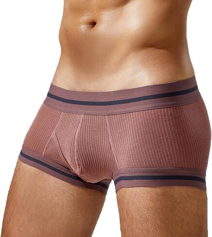 Men's Boxer Briefs Elastic Seamless Underwear Breathable Trunks Patchwork Underpants in Kuwait