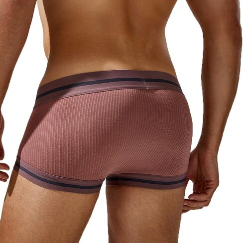 Men's Boxer Briefs Elastic Seamless Underwear Breathable Trunks Patchwork Underpants in Kuwait
