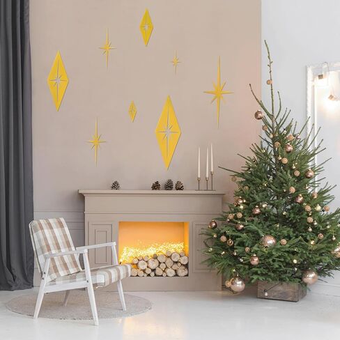 Mid Century Modern Elegance Wall Decor Cast Iron Starburst Wall Decor Atomic Stars Wall Hangings Wall Accents Easy Install Metal Wall Art for Home Office Room (C) in Saudi Arabia