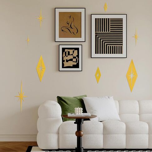 Mid Century Modern Elegance Wall Decor Cast Iron Starburst Wall Decor Atomic Stars Wall Hangings Wall Accents Easy Install Metal Wall Art for Home Office Room (C) in Saudi Arabia