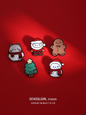 Christmas Pins for Backpacks Kawaii Santa Cat Cute Enamel Brooches Button Pins Accessories Novelty Cartoon Funny Badges Clothing Bags Jackets for Women Girl Boy Men in Kuwait