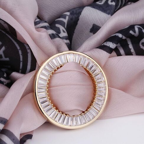 Kokoma Dainty Silk Scarf Clip for Women Lady CZ Crystal Scarf Ring Buckle Scarf Clasp Clips Clothing Wrap Holder Statement Ring Wrap Finger Band Clothing Decoration in Kuwait