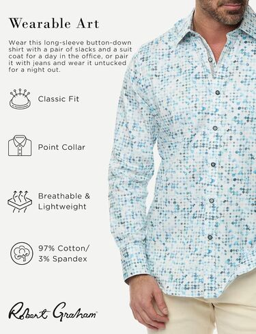 Robert Graham Men's Barraza Long Sleeve Woven Button Down Shirt in Saudi Arabia