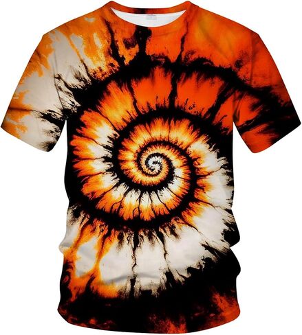LAOLIUSN Funny Tie Dye T-Shirt Colorful Spiral Theme Tee Shirt in Saudi Arabia
