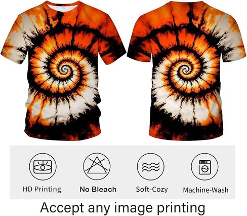 LAOLIUSN Funny Tie Dye T-Shirt Colorful Spiral Theme Tee Shirt in Saudi Arabia