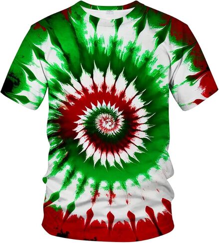 LAOLIUSN Funny Tie Dye T-Shirt Colorful Spiral Theme Tee Shirt in Saudi Arabia