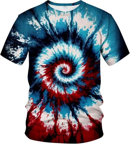 LAOLIUSN Funny Tie Dye T-Shirt Colorful Spiral Theme Tee Shirt in Saudi Arabia