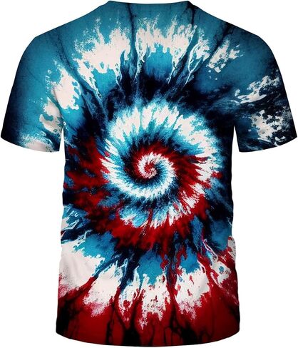 LAOLIUSN Funny Tie Dye T-Shirt Colorful Spiral Theme Tee Shirt in Saudi Arabia