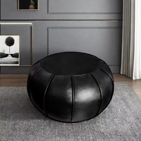 Louis Donné Unstuffed Pouf Ottoman Cover Footstool Super Soft Small Beam Bag Cover Foot Rest Thick Ripstop Fabric Round Storage Camping pet Sleeping Washable Home Decor Grey(Only Cover) in Saudi Arabia