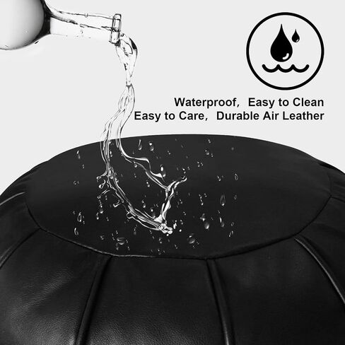 Louis Donné Unstuffed Pouf Ottoman Cover Footstool Super Soft Small Beam Bag Cover Foot Rest Thick Ripstop Fabric Round Storage Camping pet Sleeping Washable Home Decor Grey(Only Cover) in Saudi Arabia