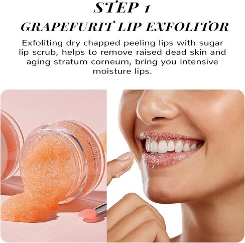 ANAI RUI Lip Therapy Set, Lip Scrub & Lip Mask, Overnight Hydrating Lip Moisturizer with Lip Exfoliator Scrub and Lip Sleeping Mask for Lip Plumping, Lip Gift Kit for Dry, Chapped, Dark Lips, Grape in Kuwait