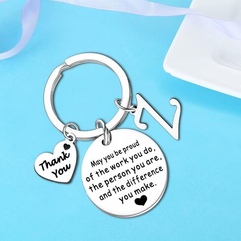 Nimteve Initial Thank You Gifts For Women Men Keychain for Coworker Boss Teacher Leaving Going Away Farewell Retirement Gift in Saudi Arabia