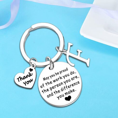 Nimteve Initial Thank You Gifts For Women Men Keychain for Coworker Boss Teacher Leaving Going Away Farewell Retirement Gift in Saudi Arabia