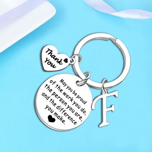 Nimteve Initial Thank You Gifts For Women Men Keychain for Coworker Boss Teacher Leaving Going Away Farewell Retirement Gift in Saudi Arabia
