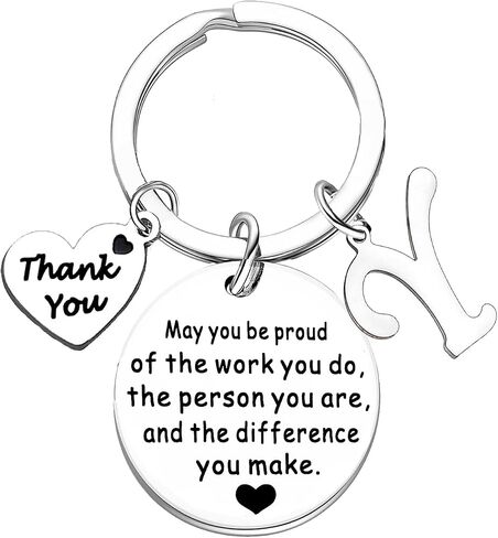 Nimteve Initial Thank You Gifts For Women Men Keychain for Coworker Boss Teacher Leaving Going Away Farewell Retirement Gift in Saudi Arabia